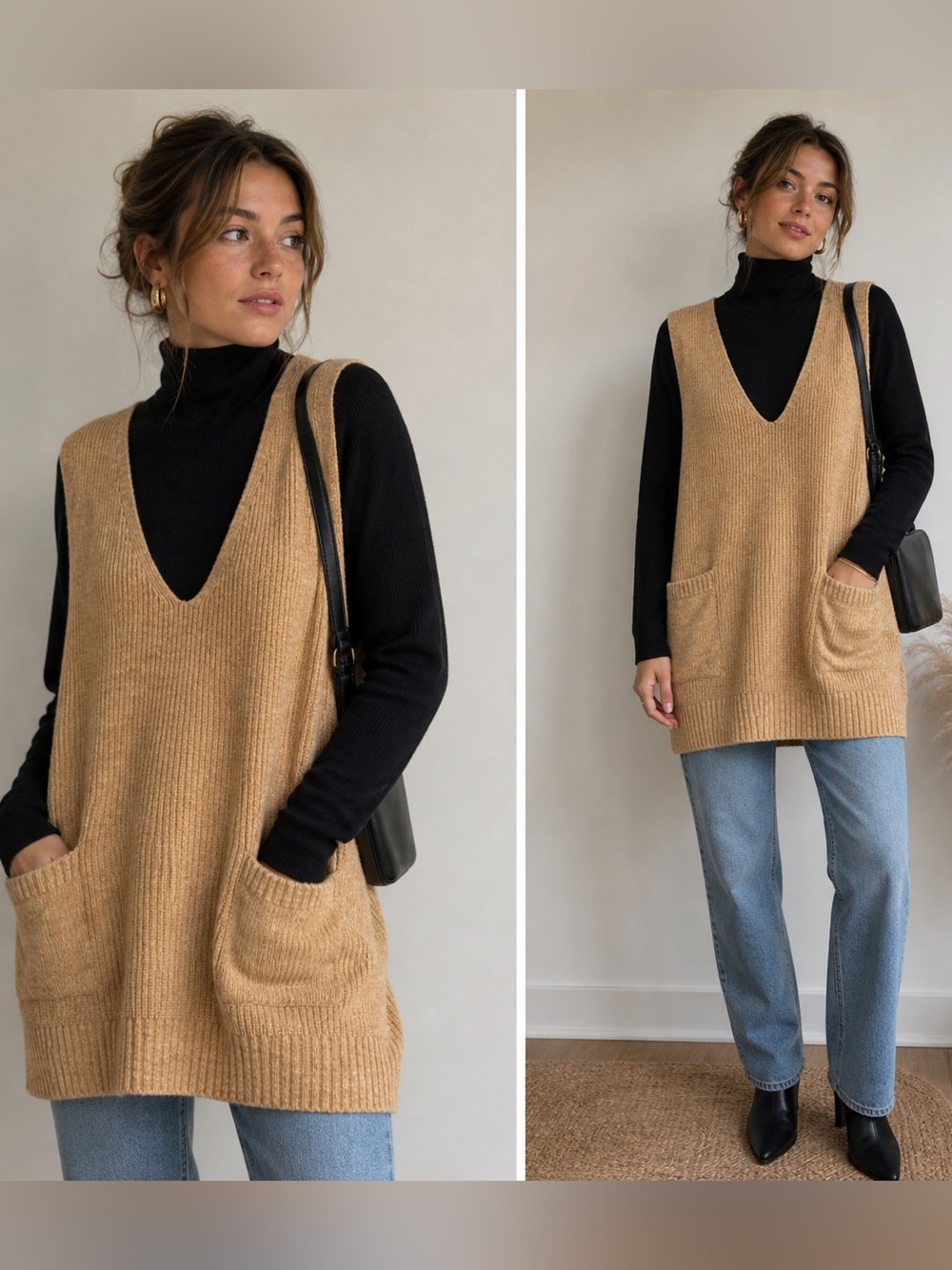 Women's Tan Sweater Vest